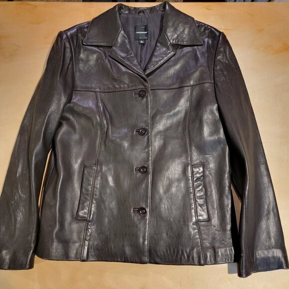 Vintage Anonymous by John Carlisle Leather Jacket - Size L Petite - Picture 6 of 10